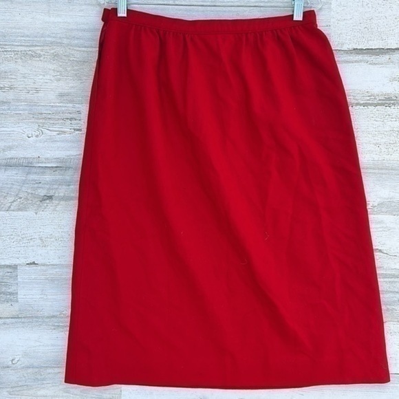 VINTAGE Pendleton Wool Red Skirt Size 12 - Picture 4 of 11
